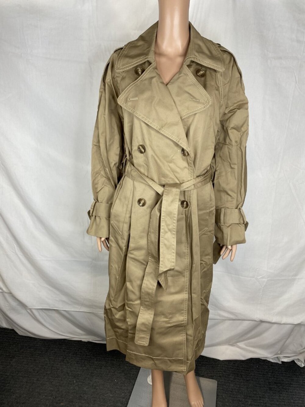 Acne Studios Womens Classic Belted Trench Coat Size 2/FR 34 Cold Beige